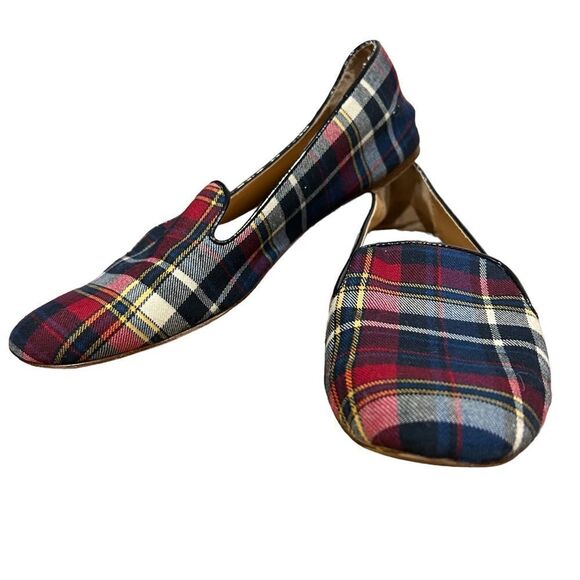J.Crew Addie Smoke Smoking Loafers in Plaid Tartan - Picture 5 of 10